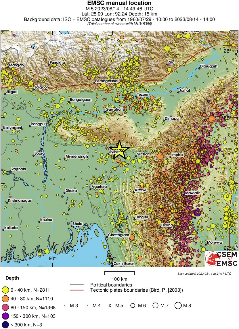 regional historical seismicity