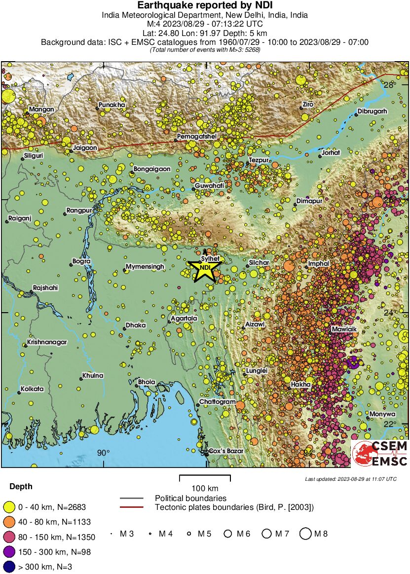 regional historical seismicity