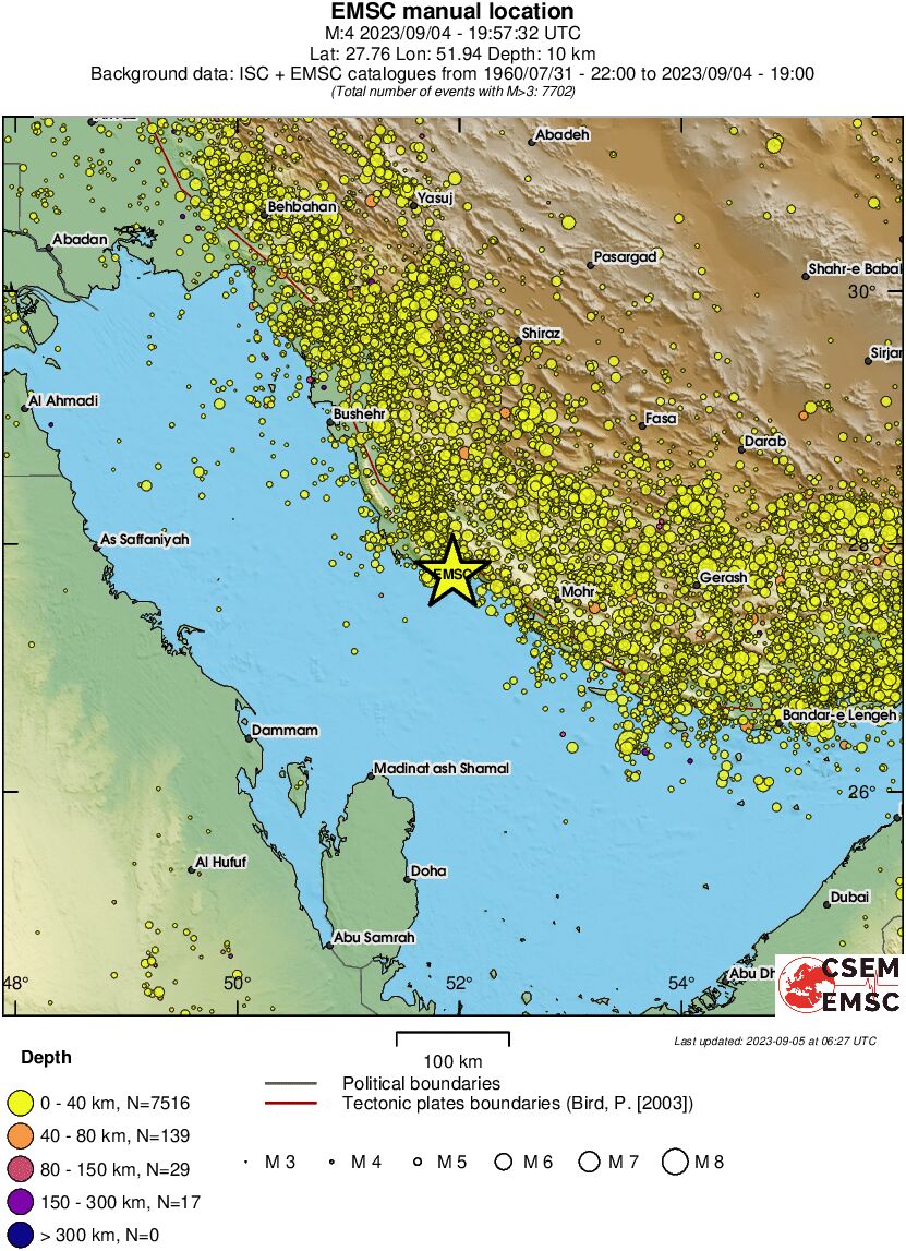 regional historical seismicity