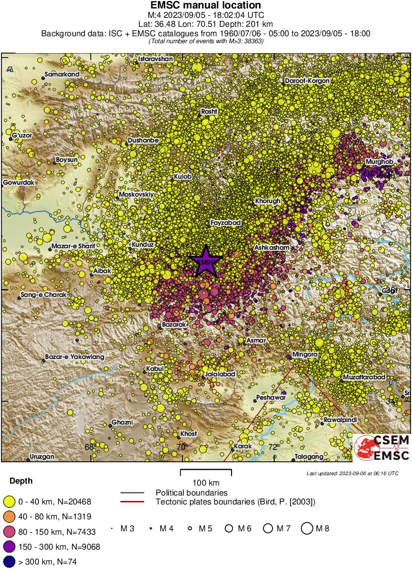 regional historical seismicity