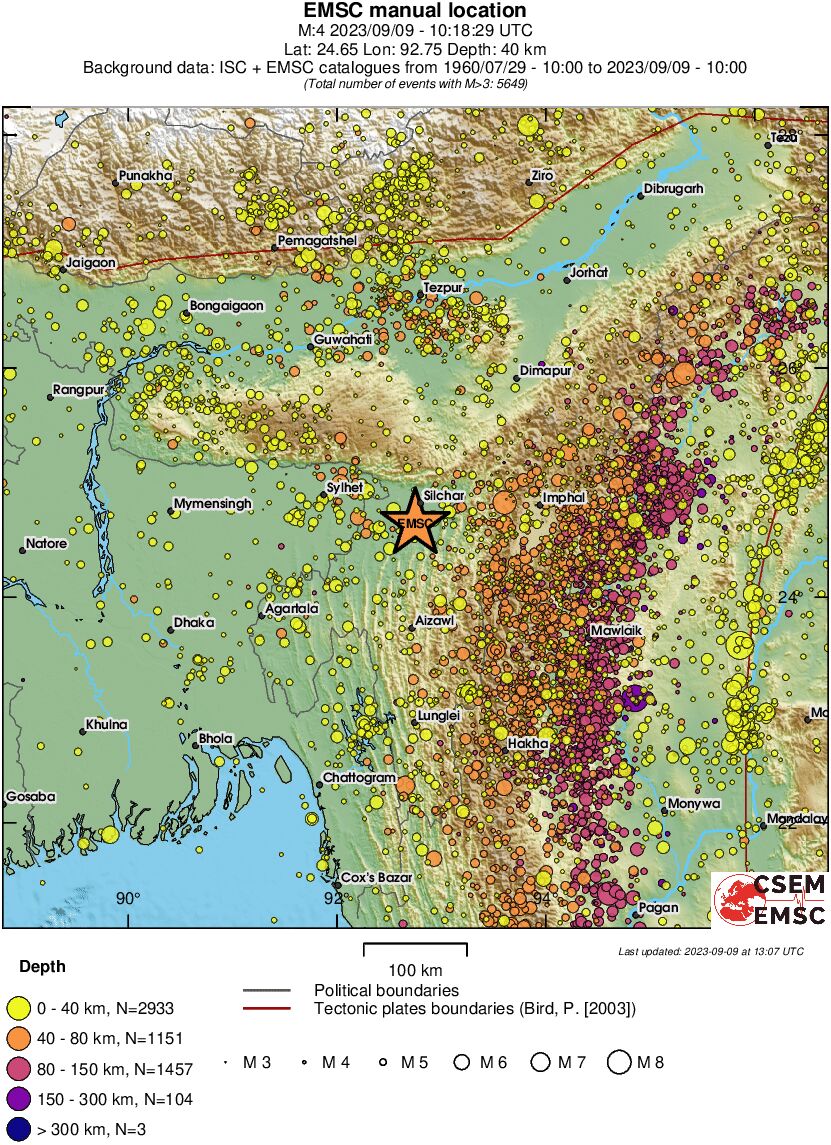 regional historical seismicity