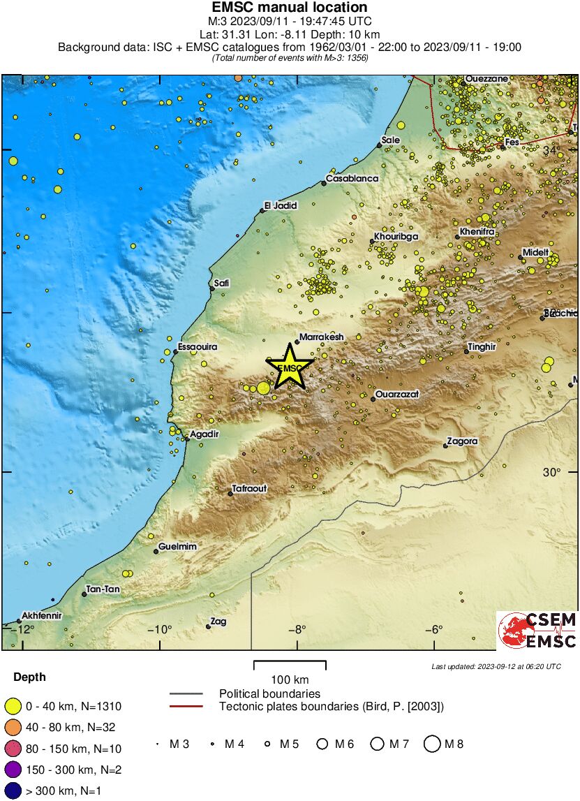 regional historical seismicity