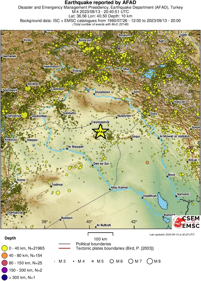 regional historical seismicity
