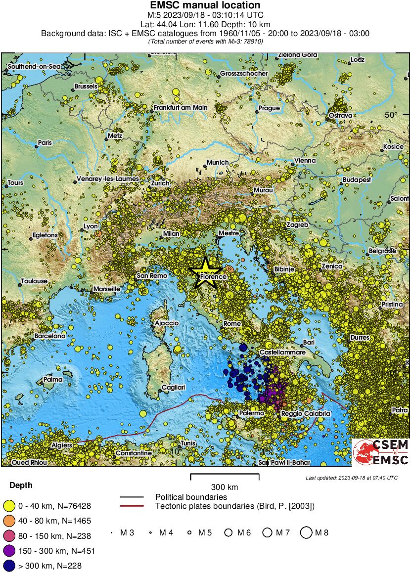 wide historical seismicity