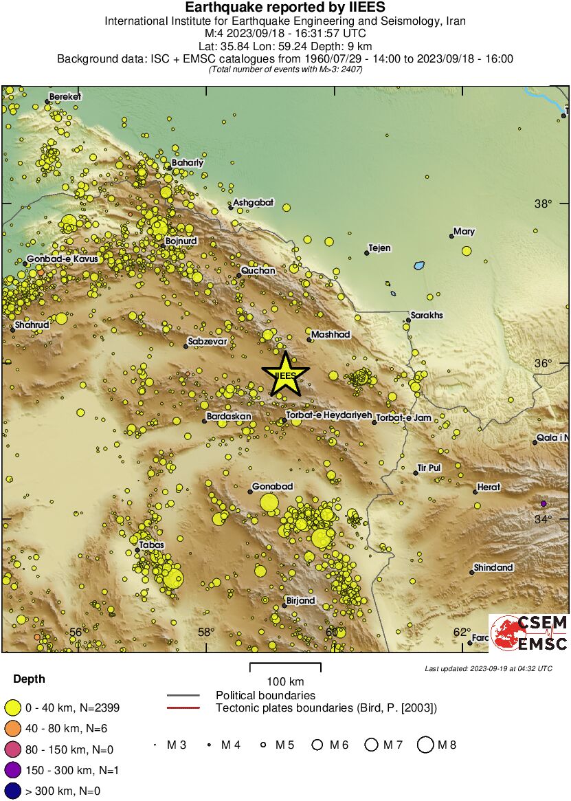 regional historical seismicity