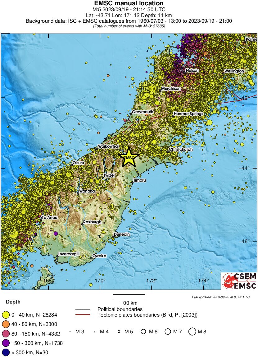 regional historical seismicity