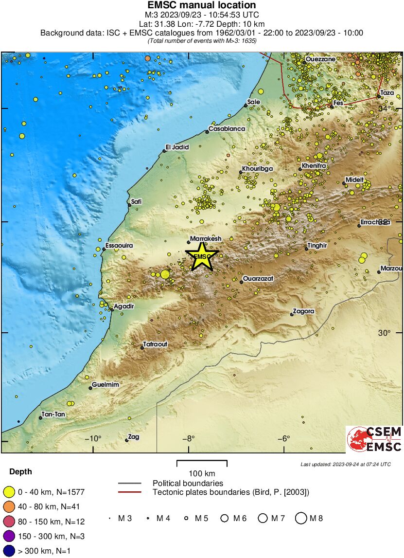 regional historical seismicity