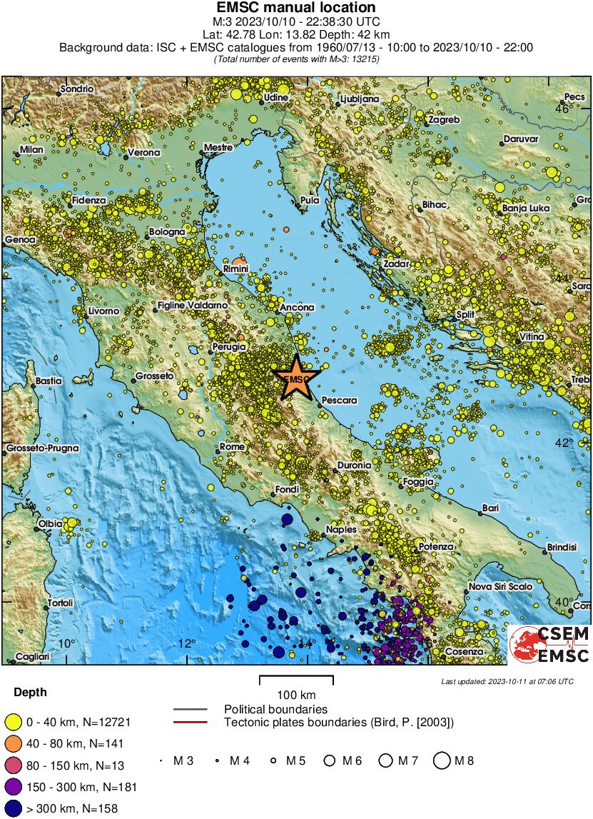 regional historical seismicity