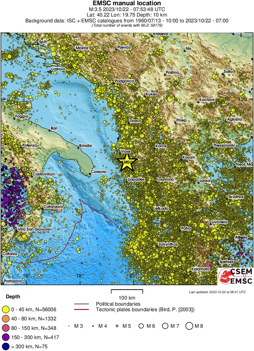 regional historical seismicity