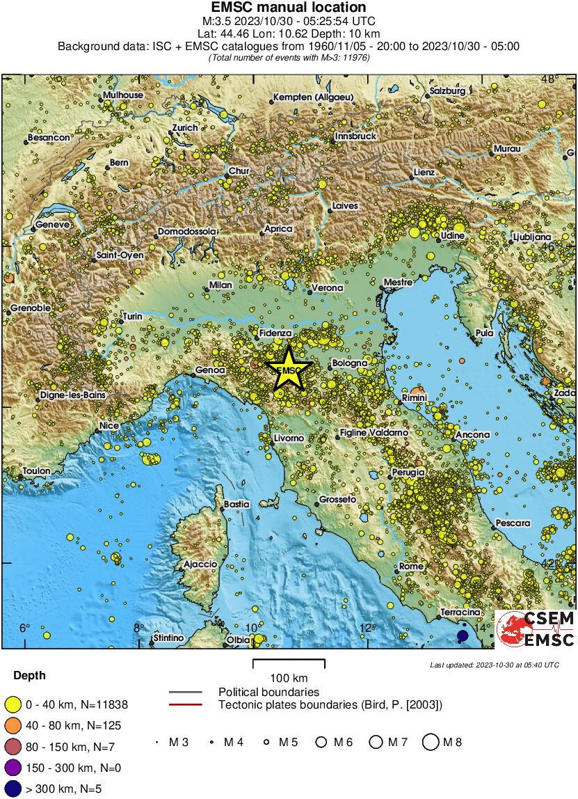 regional historical seismicity