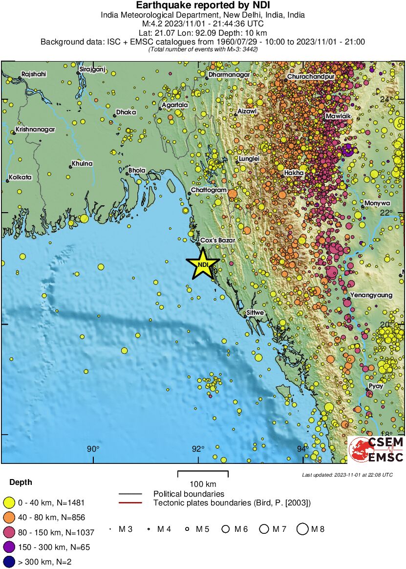 regional historical seismicity