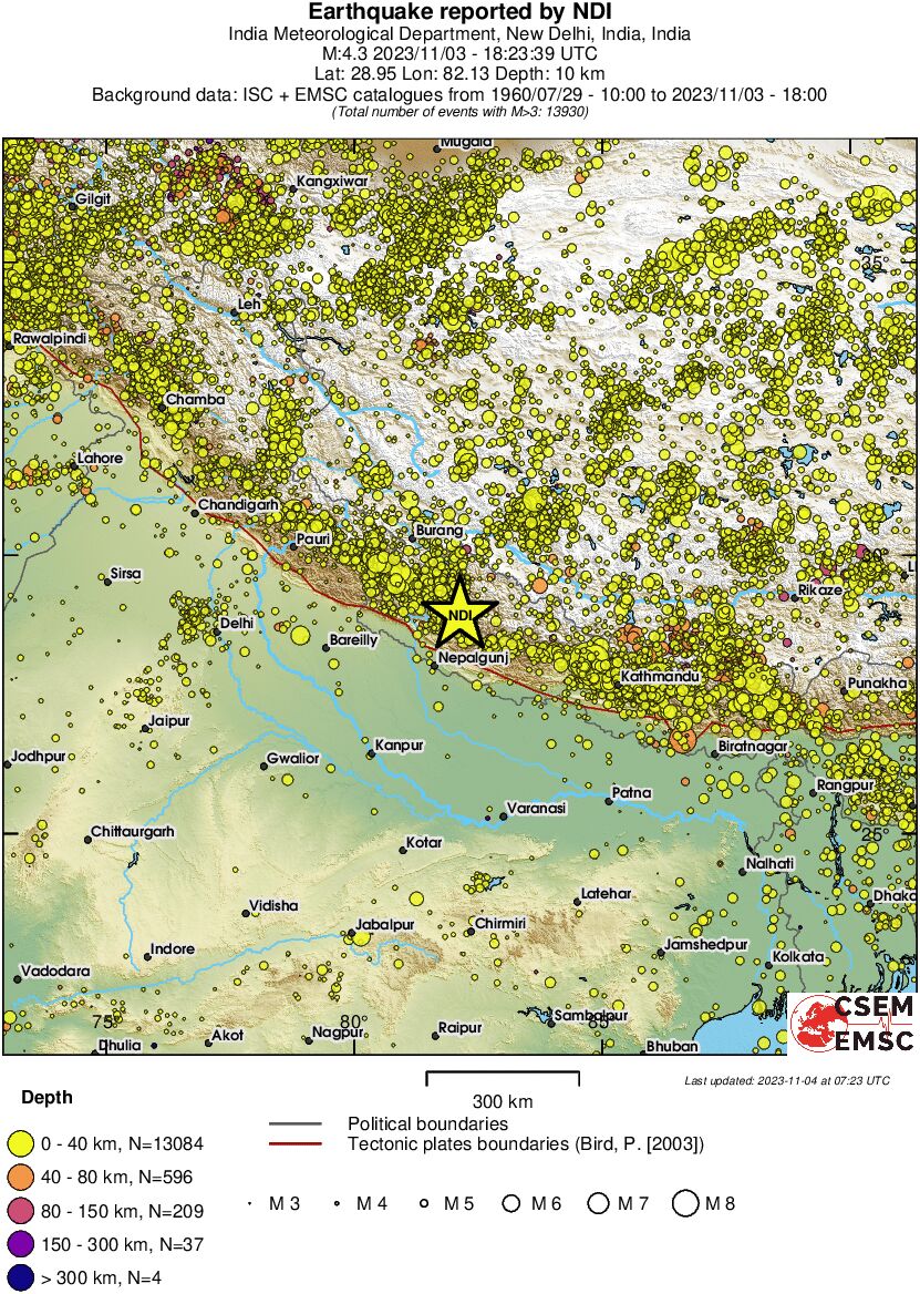 wide historical seismicity