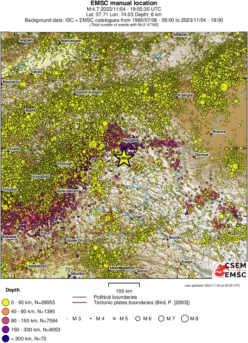 regional historical seismicity