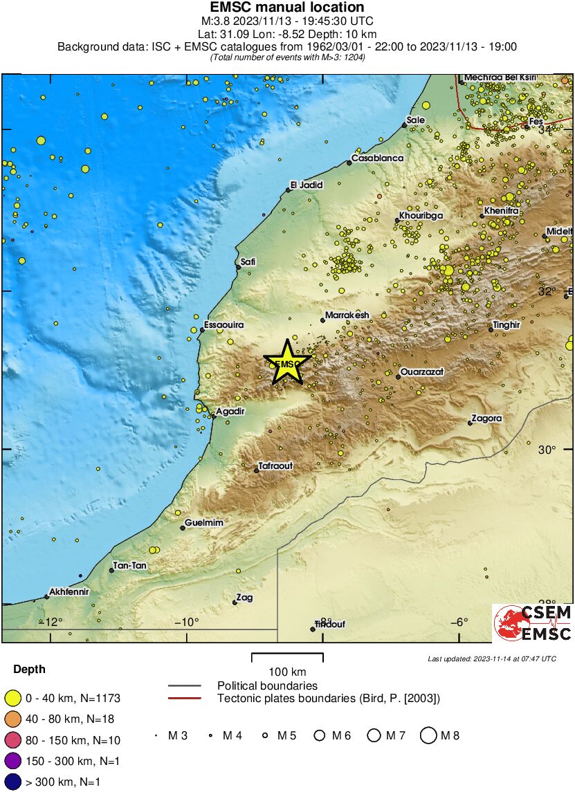 regional historical seismicity