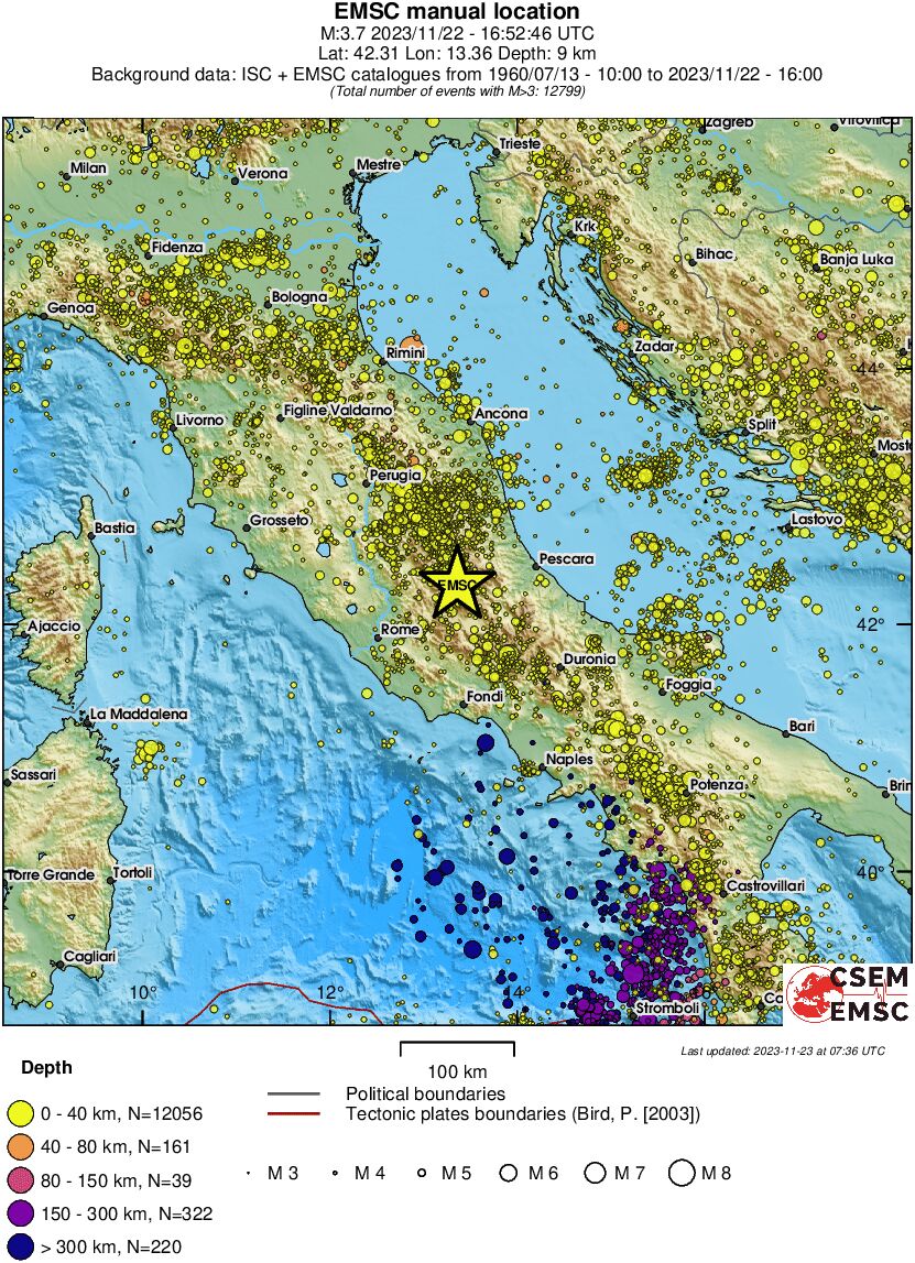 regional historical seismicity