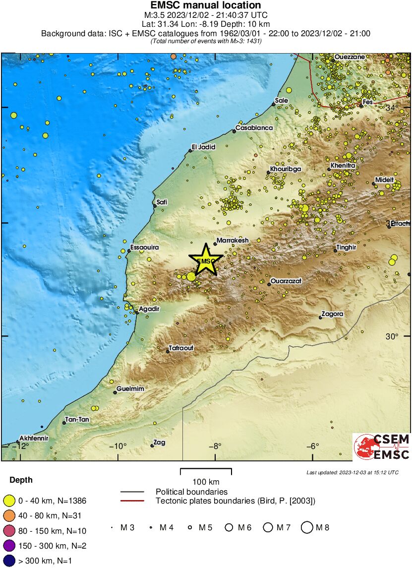 regional historical seismicity