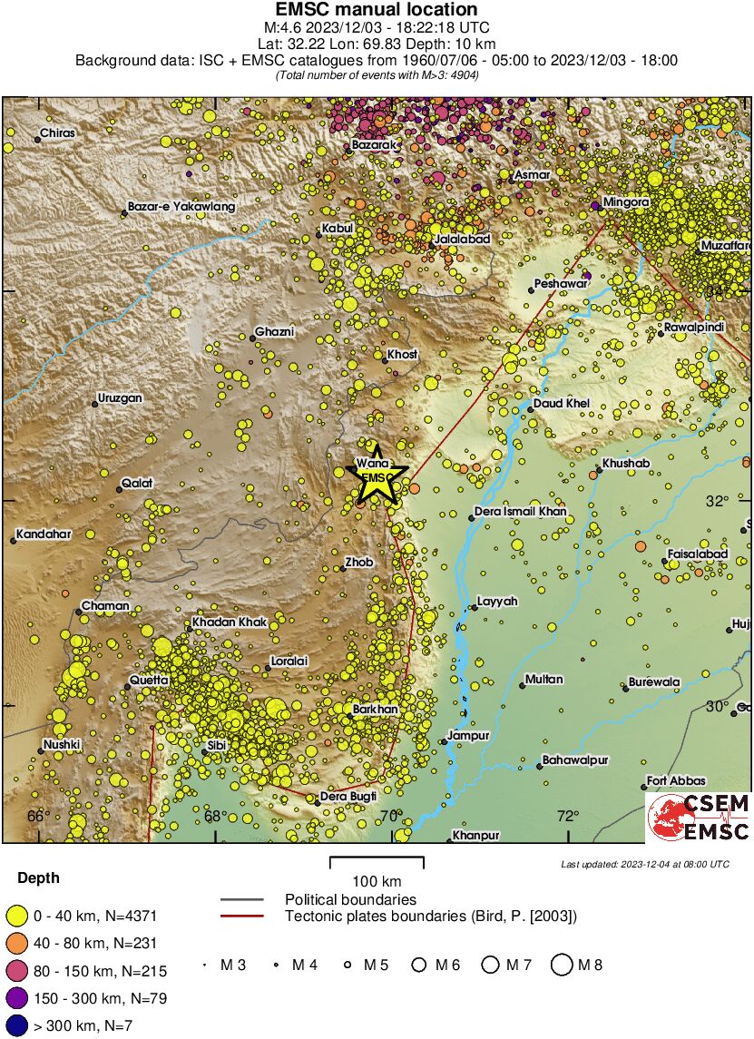 regional historical seismicity