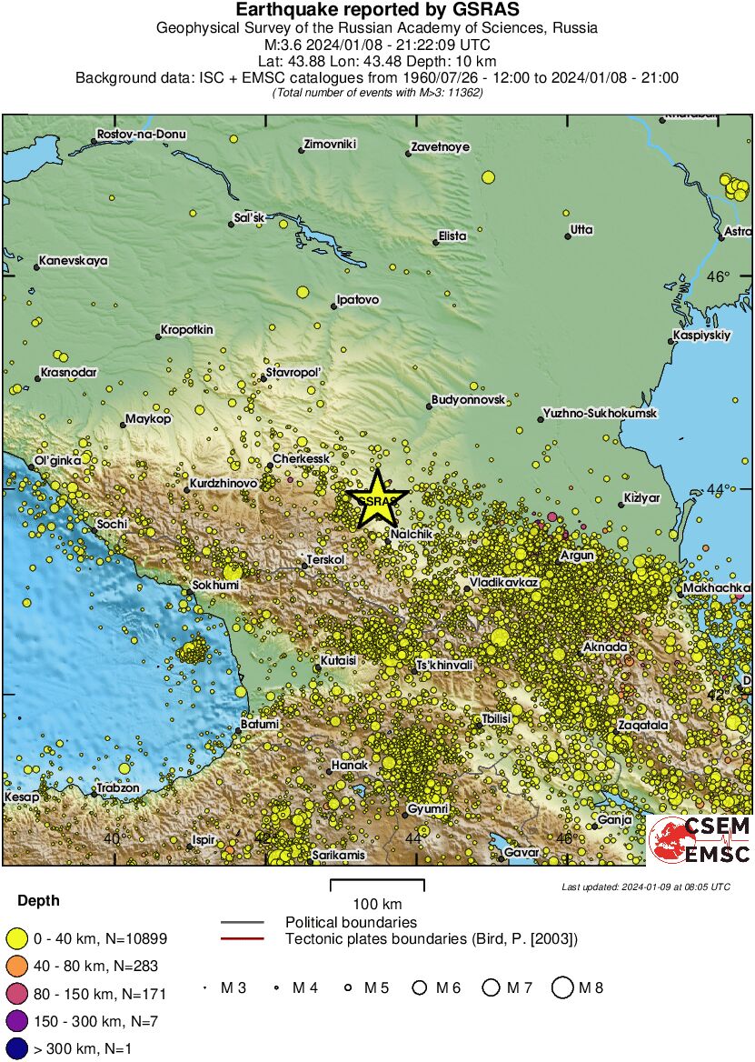 regional historical seismicity