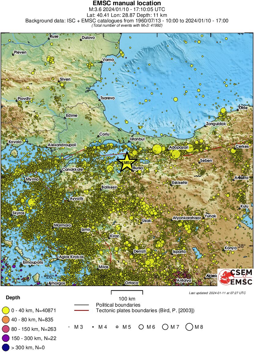 regional historical seismicity