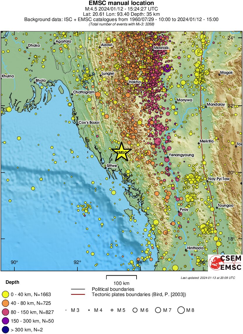 regional historical seismicity
