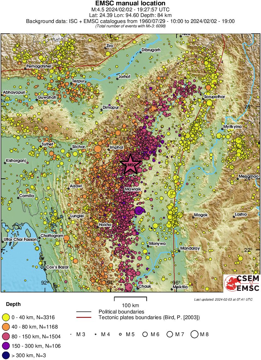 regional historical seismicity