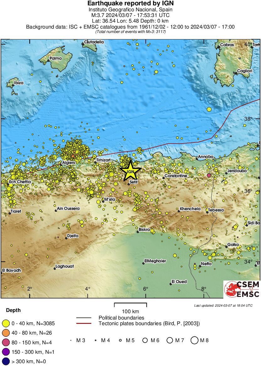 regional historical seismicity