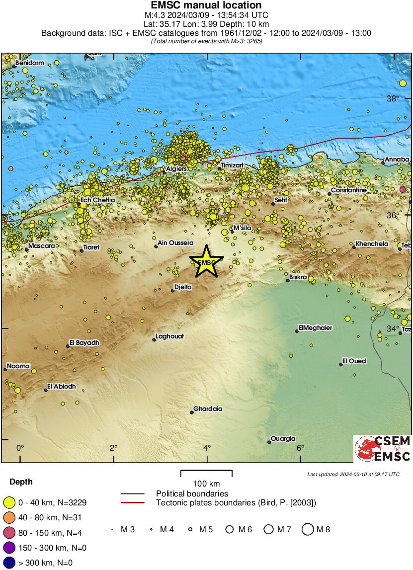 regional historical seismicity