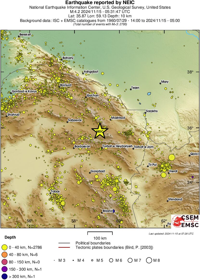 regional historical seismicity