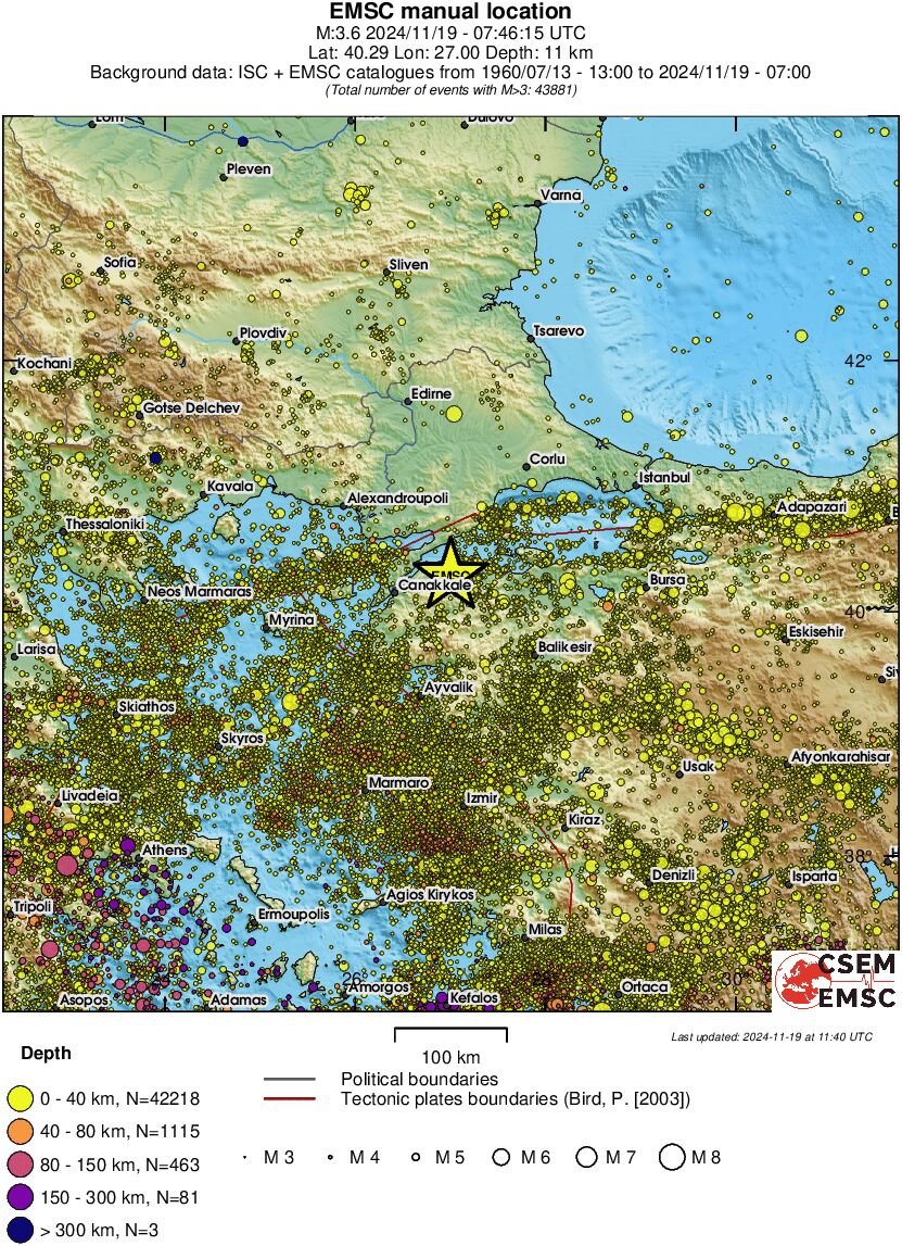 regional historical seismicity