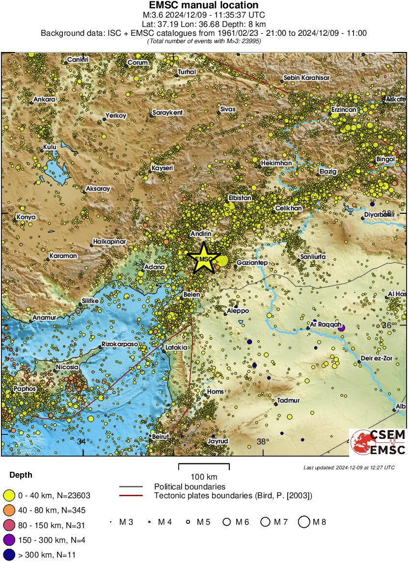 regional historical seismicity