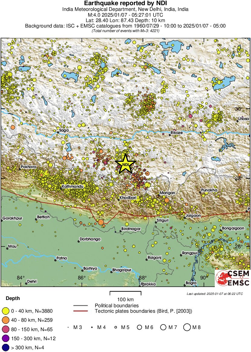 regional historical seismicity