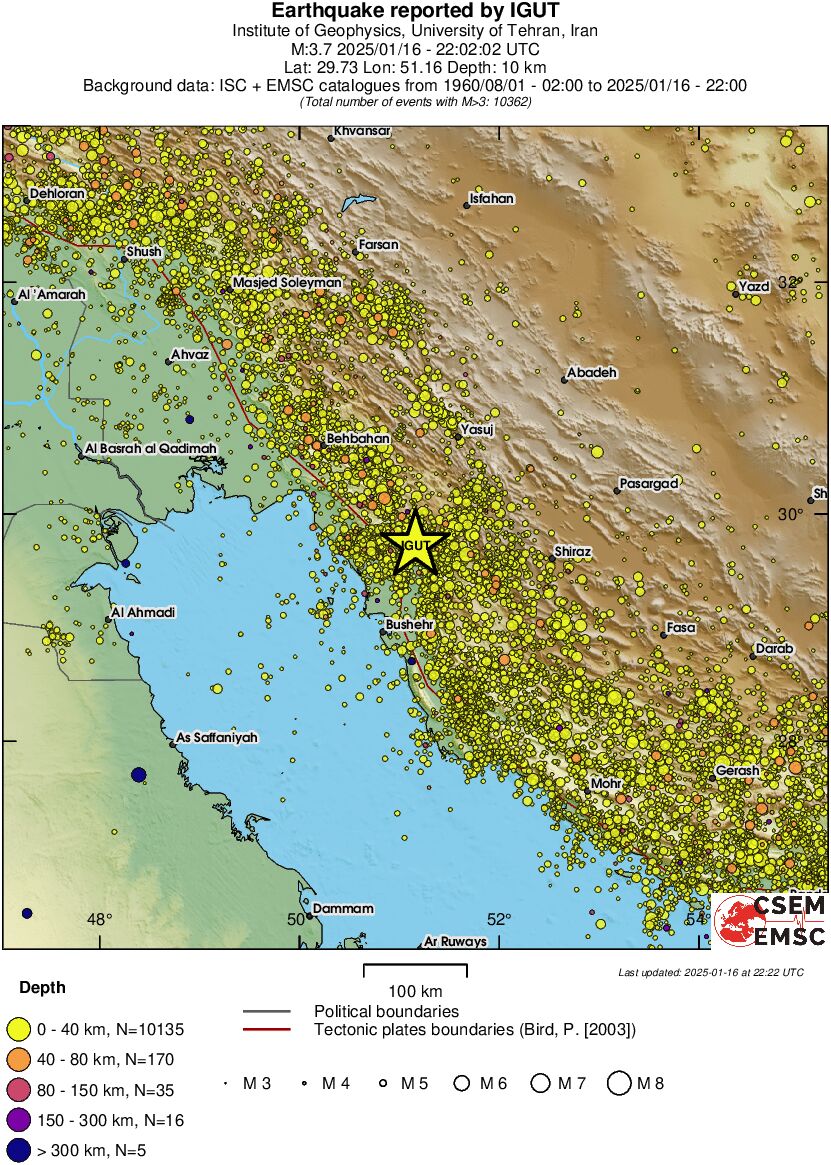 regional historical seismicity