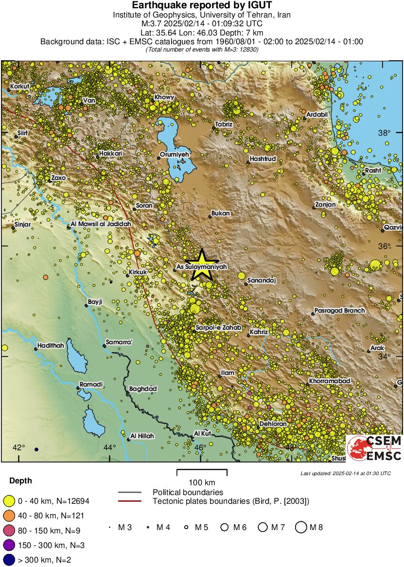 regional historical seismicity