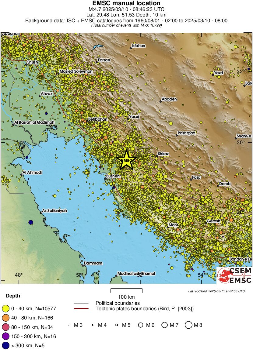 regional historical seismicity
