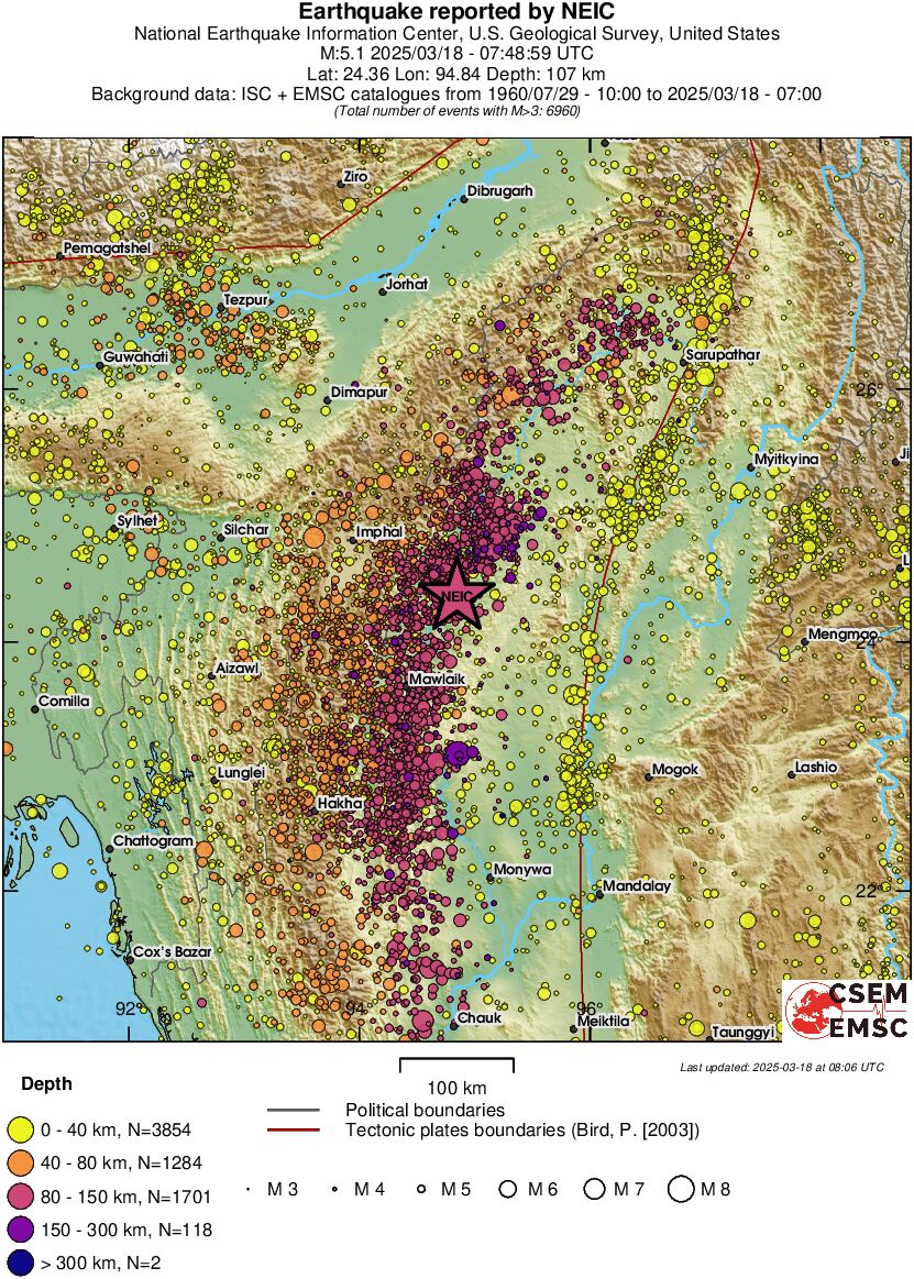 regional historical seismicity