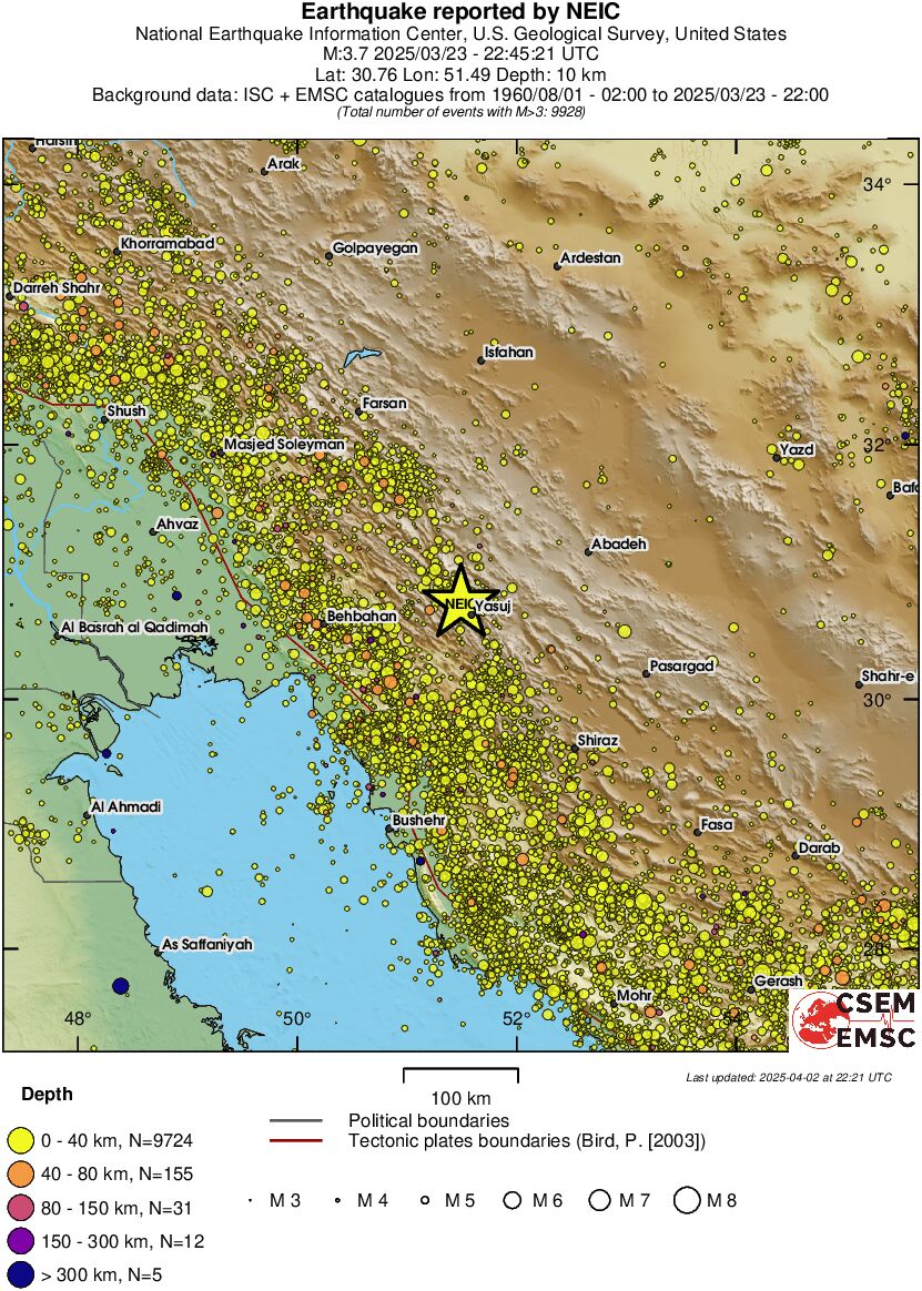 regional historical seismicity