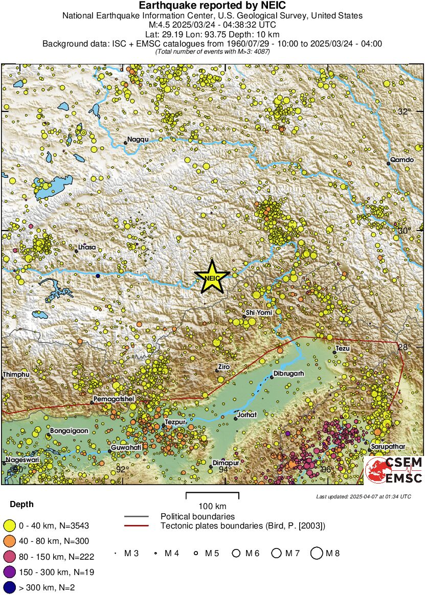 regional historical seismicity