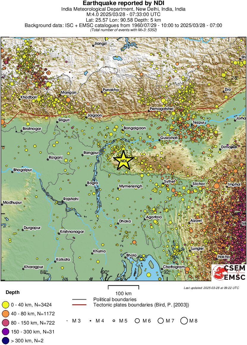 regional historical seismicity