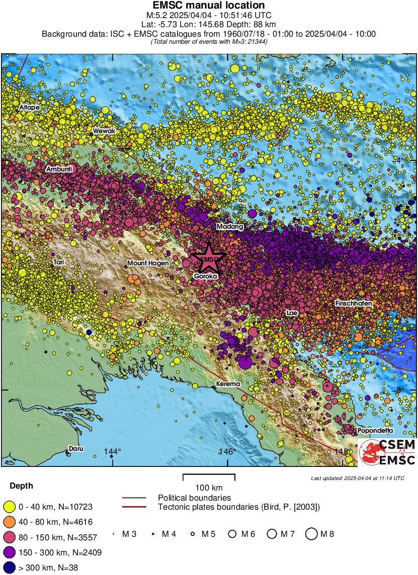regional historical seismicity