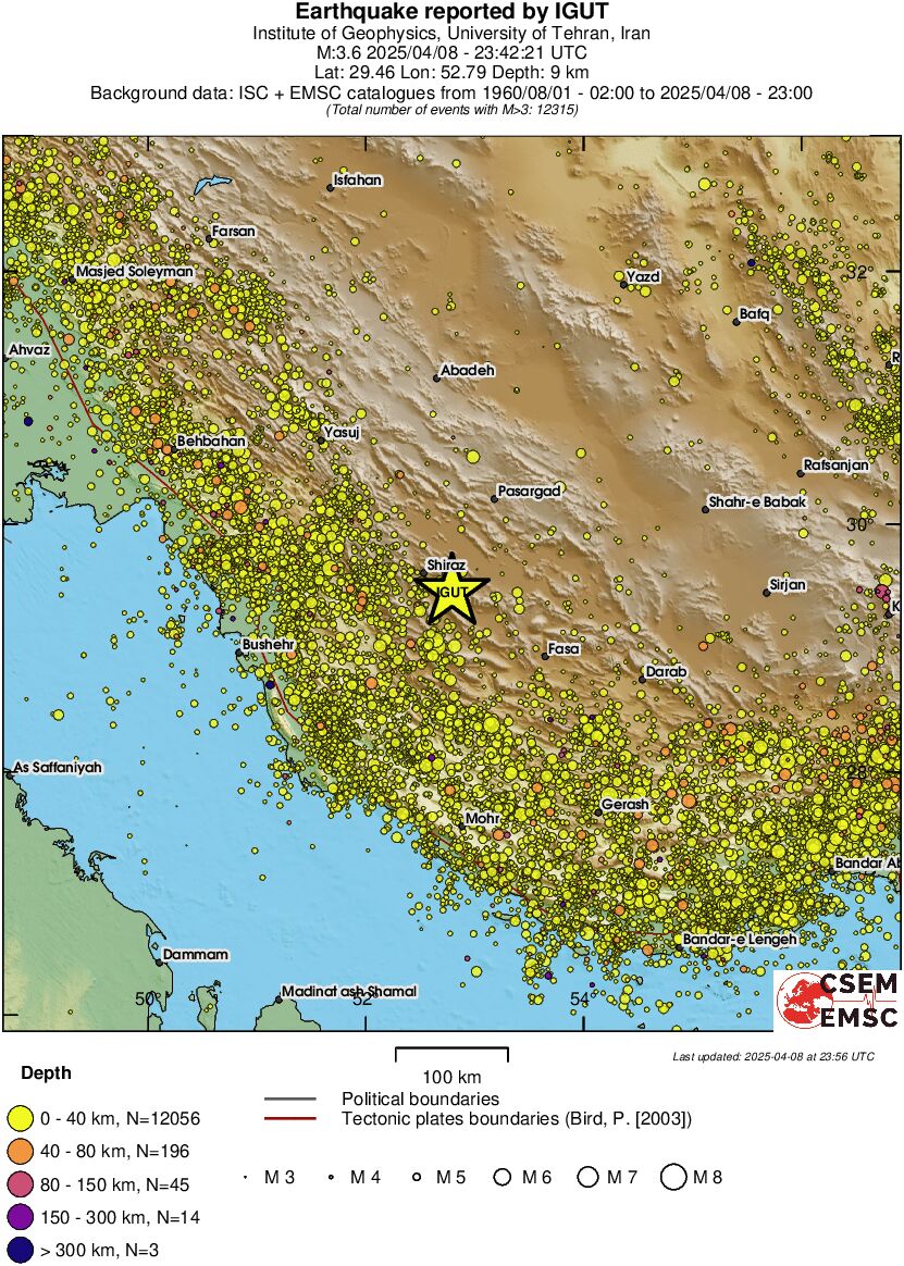 regional historical seismicity