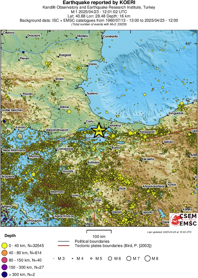 regional historical seismicity