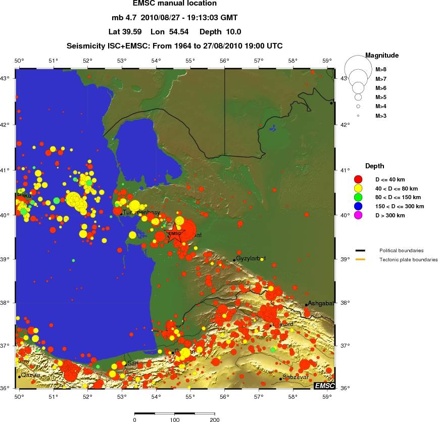 regional historical seismicity