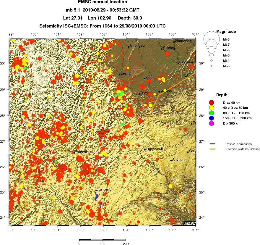 regional historical seismicity