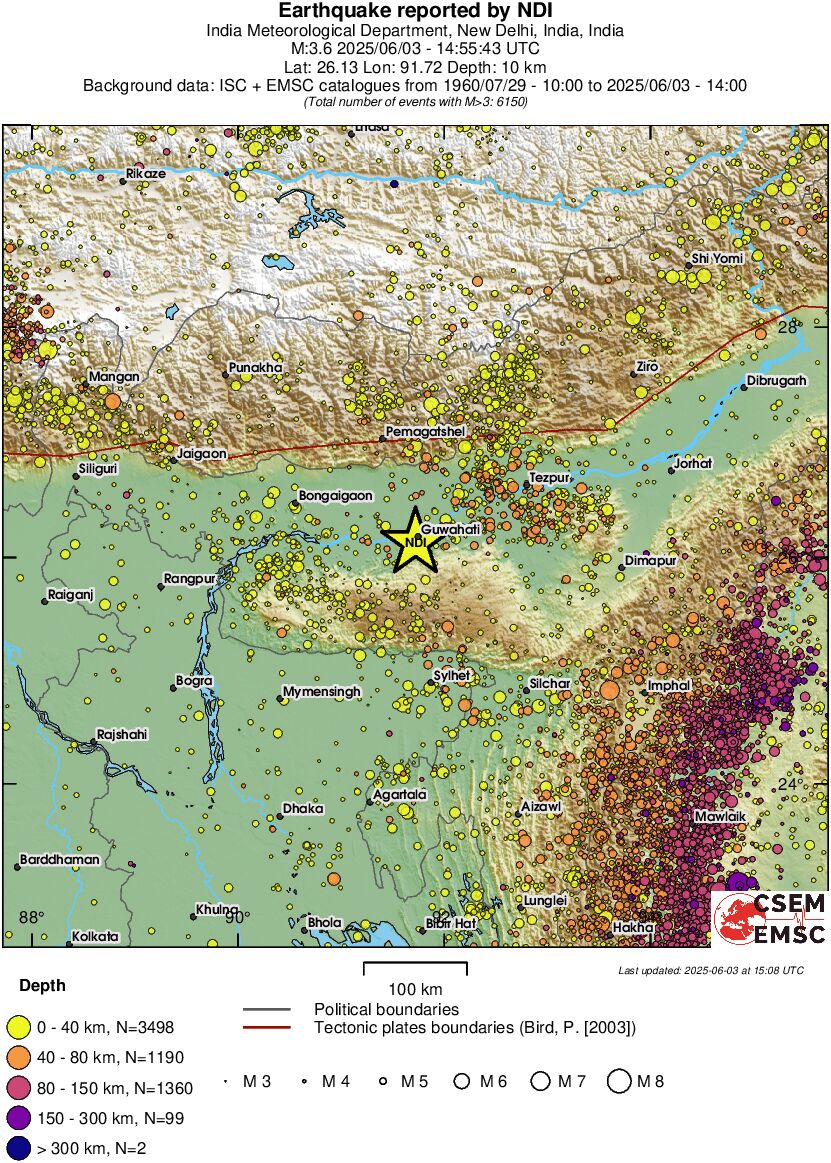 regional historical seismicity