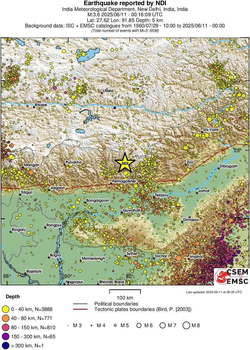 regional historical seismicity
