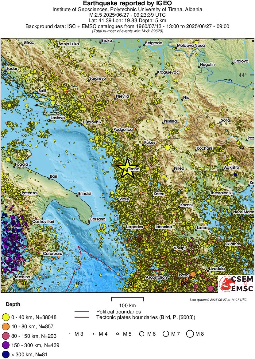 regional historical seismicity