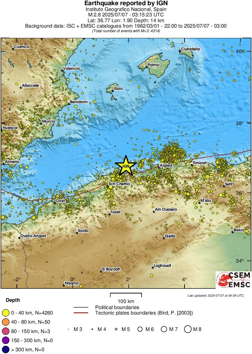 regional historical seismicity