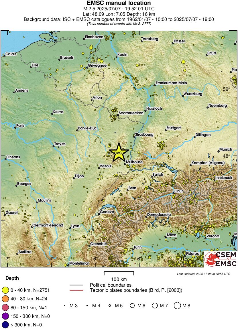 regional historical seismicity
