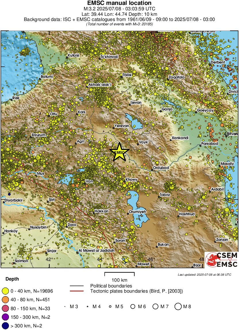 regional historical seismicity