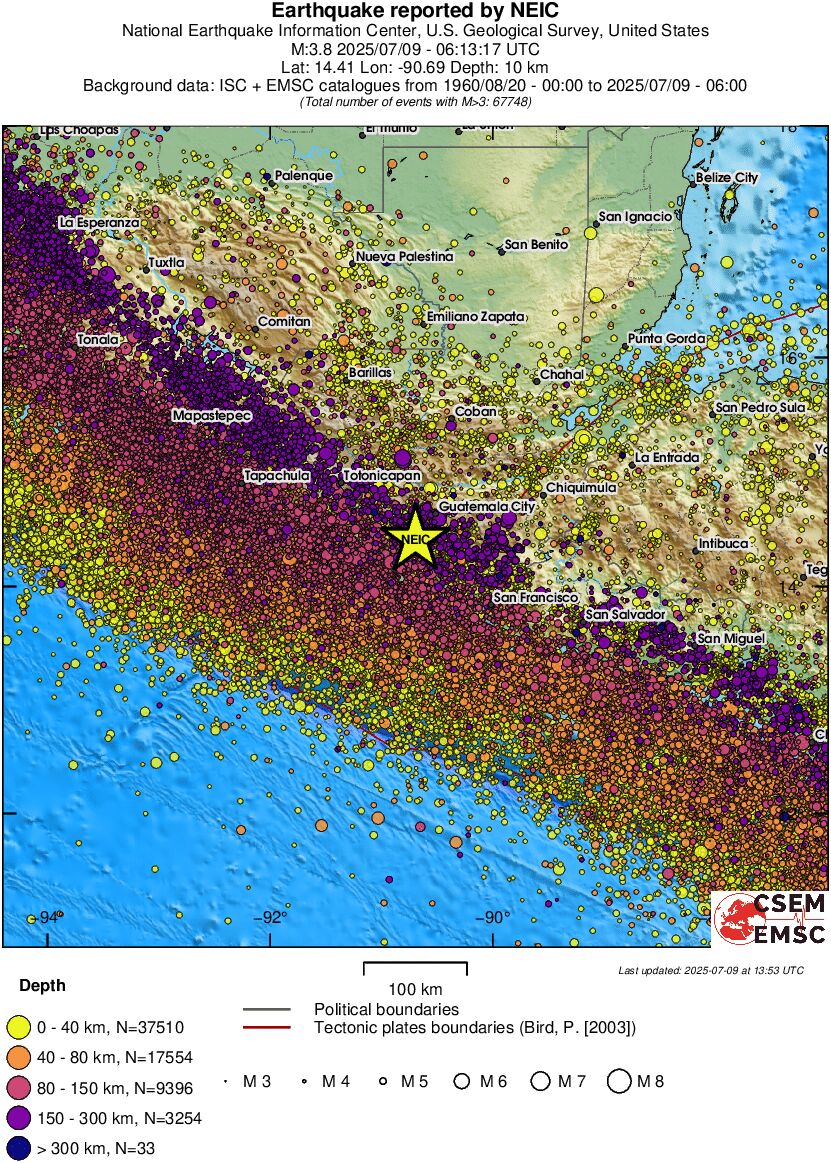 regional historical seismicity